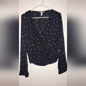 Black Floral Print Pants